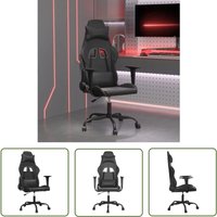 The Living Store Gaming-Stuhl mit Massagefunktion Schwarz Kunstleder - Gaming-Stuhl - PC-Stuhl - Gamer Chair - Ergonomischer Stuhl - Schreibtischstuhl von THE LIVING STORE