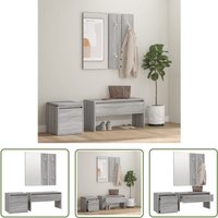 The Living Store Garderoben-Set Grau Sonoma Holzwerkstoff - Flurbank - Garderobe - Schuhschrank - Wohnzimmerdeko - Holzwerkstoff Möbel The Living Store Garderoben-Set Grau Sonoma Holzwerkstoff - Flurbank - Garderobe - Schuhschrank - Wohnzimmerdeko - Holzwerkstoff Möbel von THE LIVING STORE