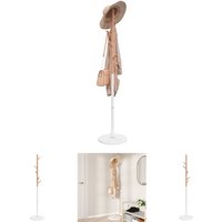 The Living Store - Garderobenständer Weiß 172 cm Pulverbeschichtetes Eisen - Kleiderhaken & Garderobenständer - Weiß von THE LIVING STORE