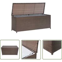 The Living Store - Garten-Auflagenbox Braun 120x50x60 cm Poly Rattan - Gartentruhe - Gartenaufbewahrung - Outdoor Möbel - Rattan Gartenmöbel von THE LIVING STORE