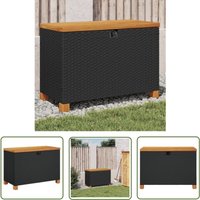 The Living Store Garten-Auflagenbox Schwarz 80x40x48 cm Poly Rattan Akazienholz - Gartenaufbewahrung - Sitzbank - Gartenmöbel - Outdoor Möbel The Living Store Garten-Auflagenbox Schwarz 80x40x48 cm Poly Rattan Akazienholz - Gartenaufbewahrung - Sitzbank - Gartenmöbel - Outdoor Möbel von THE LIVING STORE