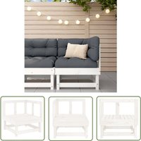 The Living Store - Garten-Ecksofa Weiß Massivholz Kiefer - Gartensofa - Eckbank - Holzmöbel - Gartenmöbel - Lounge Set von THE LIVING STORE