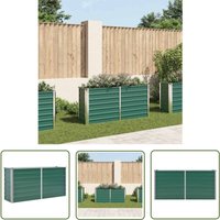 The Living Store Garten-Hochbeet Verzinkter Stahl 160x40x77 cm Grün - Gartengefäß - Hochbeet - Stahlteich - Blumenerde - Balkonbepflanzung von THE LIVING STORE