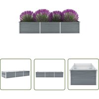 The Living Store - Garten-Hochbeet Verzinkter Stahl 240x80x45 cm Grau - Gartenhochbeet - Metallhochbeet - Stahlteich - Balkonbepflanzung - Terrasse The Living Store - Garten-Hochbeet Verzinkter Stahl 240x80x45 cm Grau - Gartenhochbeet - Metallhochbeet - Stahlteich - Balkonbepflanzung - Terrasse von THE LIVING STORE