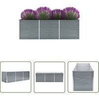 The Living Store - Garten-Hochbeet Verzinkter Stahl 240x80x77 cm Grau - Gartenhochbeet - Metallhochbeet - Stahlteich - Balkonbepflanzung - Terrasse von THE LIVING STORE