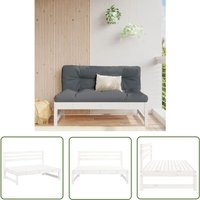 Garten-Mittelsofa Weiß 120x80 cm Massivholz Kiefer - Gartensofa - Kiefernholzmöbel - Gartenmöbel - Lounge Set - Außengartenmöbel - The Living Store Garten-Mittelsofa Weiß 120x80 cm Massivholz Kiefer - Gartensofa - Kiefernholzmöbel - Gartenmöbel - Lounge Set - Außengartenmöbel - The Living Store von THE LIVING STORE