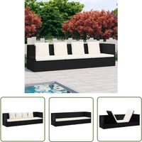 Garten-Sofabett mit Kissen Poly Rattan Schwarz - Gartensonnenliege - Outdoor Sofa - Gartenmöbel - Lounge Möbel - Relaxsessel - The Living Store Garten-Sofabett mit Kissen Poly Rattan Schwarz - Gartensonnenliege - Outdoor Sofa - Gartenmöbel - Lounge Möbel - Relaxsessel - The Living Store von THE LIVING STORE