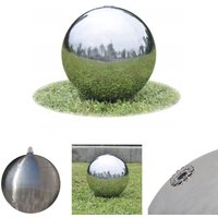 The Living Store - Garten-Springbrunnen Sphäre mit LEDs Edelstahl 20 cm - Brunnen & Wasserfälle - Silber von THE LIVING STORE