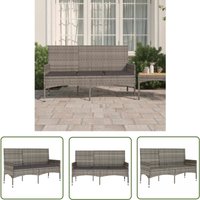 The Living Store - Gartenbank 3-Sitzer mit Kissen Grau Poly Rattan - Gartenzubehör - Gartenbank - Outdoor Möbel - Balkonmöbel - Esszimmergarnitur von THE LIVING STORE