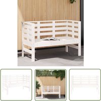 The Living Store Gartenbank Weiß 111,5x53x71 cm Massivholz Kiefer - Gartenbank - Holzmöbel - Gartenmöbel - Terrassenmöbeln - Outdoor Möbel von THE LIVING STORE