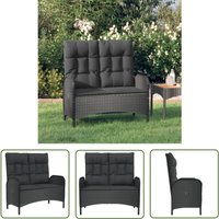 The Living Store - Gartenbank mit Liegefunktion & Kissen 107cm Poly Rattan Schwarz - Gartenbank - Outdoor Bank - Lounge Chair - Rattan Möbel The Living Store - Gartenbank mit Liegefunktion & Kissen 107cm Poly Rattan Schwarz - Gartenbank - Outdoor Bank - Lounge Chair - Rattan Möbel von THE LIVING STORE
