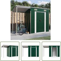 The Living Store Gartenhaus mit Schleppdach Grün 277x110,5x181 cm Stahl - Gartensaison - Gartenhäuschen - Gartenhütte - Werkzeuglager The Living Store Gartenhaus mit Schleppdach Grün 277x110,5x181 cm Stahl - Gartensaison - Gartenhäuschen - Gartenhütte - Werkzeuglager von THE LIVING STORE