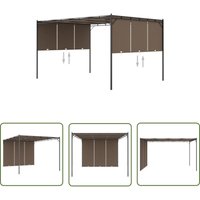 Gartenpavillon mit Seitenvorhang 4x3x2,25 m Taupe - Gartenpavillon - Pavillon - Sommerhaus - Außenbereich - Gartendekoration - The Living Store Gartenpavillon mit Seitenvorhang 4x3x2,25 m Taupe - Gartenpavillon - Pavillon - Sommerhaus - Außenbereich - Gartendekoration - The Living Store von THE LIVING STORE