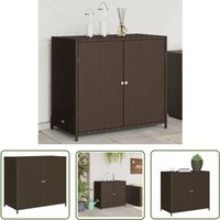 Gartenschrank Braun 83x45x76 cm Poly Rattan - Outdoor-Schrank - Gartenschrank - Stauraum - Gartenorganisation - Rattan Gartenmöbel - The Living Store von THE LIVING STORE