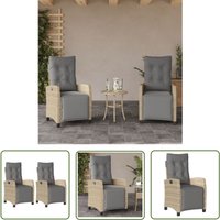 The Living Store - Gartensessel mit Fußteil 2 Stk. Verstellbar Poly Rattan - Gartenstuhl - Liegesessel - Gartenmöbel - Rattan Möbel - Esszimmer Stuhl von THE LIVING STORE