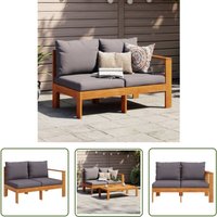 The Living Store Gartensofa mit 1 Armlehne 2-Sitzer Massivholz Akazie - Holzsessel - Gartenmöbel - Outdoor Möbel - Balkonmöbel - Esszimmergarnitur von THE LIVING STORE