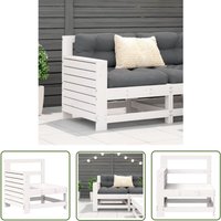 Gartensofa mit Armlehne Weiß 69x62x70,5 cm Massivholz Kiefer - Gartenmöbel - Kiefernholzmöbel - Gartensofa - Lounge Möbel - Außenbereichs Möbel - The von THE LIVING STORE