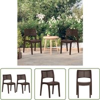 Gartenstühle 2 Stk. Mokka Polypropylen - Gartenstühle - Outdoor Möbel - Terrassenstühle - Gartenmöbel - Polypropylen Stuhl - The Living Store von THE LIVING STORE