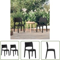 The Living Store - Gartenstühle 2 Stk. Polypropylen Anthrazit - Gartenstühle - Sitzgelegenheiten - Balkonmöbel - Terrasse Möbel - Gartenmöbel Set von THE LIVING STORE