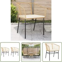 Gartenstühle 2 Stk. mit Kissen Braun Poly Rattan - Gartenstühle - Outdoormöbel - Rattan Gartenmöbel - Gartenlounge - Balkonmöbel - The Living Store von THE LIVING STORE