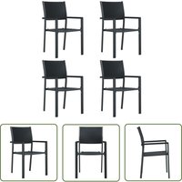 The Living Store Gartenstühle 4 Stk. Schwarz Kunststoff Rattan-Optik - Gartensessel - Gartenstühle - Kunststoffe Gartenstuhl - Outdoor Möbel The Living Store Gartenstühle 4 Stk. Schwarz Kunststoff Rattan-Optik - Gartensessel - Gartenstühle - Kunststoffe Gartenstuhl - Outdoor Möbel von THE LIVING STORE