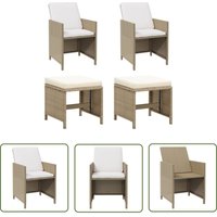 The Living Store - Gartenstühle mit Hocker 2 Stk. Poly Rattan Beige - Gartenstuhl - Outdoor Möbel - Gartenmöbeln - Rattan Gartenmöbel - Lounge Set The Living Store - Gartenstühle mit Hocker 2 Stk. Poly Rattan Beige - Gartenstuhl - Outdoor Möbel - Gartenmöbeln - Rattan Gartenmöbel - Lounge Set von THE LIVING STORE