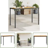 The Living Store Gartentisch mit Akazienholz-Platte 115x54x74 cm Poly Rattan - Gartentisch - Esstisch - Outdoortisch - Terrassenmöbel - Gartenmöbelset von THE LIVING STORE