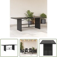 The Living Store Gartentisch mit Glasplatte Schwarz 190x80x74 cm Poly Rattan - Gartentisch - Esstisch - Outdoortisch - Terrassenmöbel - Gartenmöbel von THE LIVING STORE