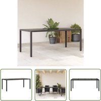 Gartentisch mit Glasplatte Schwarz 190x90x75 cm Poly Rattan - Gartentisch - Esstisch - Outdoortisch - Terrassenmöbel - Gartenmöbel - The Living Store von THE LIVING STORE