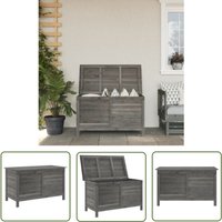 The Living Store - Gartentruhe Anthrazit 99x49,5x58,5 cm Massivholz Tanne - Holz Gartenbox - Auflagenbox - Gartenmöbelaufbewahrung - Gartentruhe von THE LIVING STORE