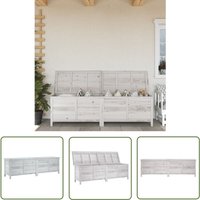 Gartentruhe Weiß 198,5x50x56,5 cm Massivholz Tanne - Holz Gartenbox - Auflagenbox - Gartenmöbelaufbewahrung - Gartenkiste - Tannenholzkisten - The von THE LIVING STORE