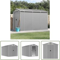 The Living Store - Gerätehaus Hellgrau 191x300x198 cm Verzinkter Stahl - Geräteschuppen - Gartenhaus - Werkzeuglager - Außenaufbewahrung - Stauraum The Living Store - Gerätehaus Hellgrau 191x300x198 cm Verzinkter Stahl - Geräteschuppen - Gartenhaus - Werkzeuglager - Außenaufbewahrung - Stauraum von THE LIVING STORE