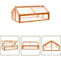 The Living Store Gewächshaus Braun 114x80x50 cm Tannenholz - Holzhaus - Gewächshaus - Gartenhäuschen - Tannenzapfen - Gartengeräte von THE LIVING STORE