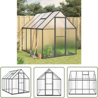 The Living Store Gewächshaus mit Fundamentrahmen Anthrazit 224x169x195 cm Alu - Gehäuse - Gewächshaus - Polycarbonat Greenhouse - Gartengewäschhauss von THE LIVING STORE