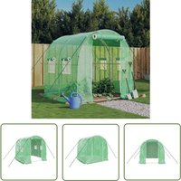The Living Store - Gewächshaus mit Stahlrahmen Grün 4 m² 2x2x2 m - Gewächshaus - Gartengewächshaus - Tomatengewächshaus - Pflanzenhaus - Hochbeet von THE LIVING STORE