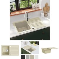 Granitspüle Einzelbecken Beige - Küchenspülen & Spülbecken - Beige - The Living Store von THE LIVING STORE