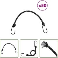 The Living Store - Gummiseile Reflektierend mit Haken 50 Stk. 38 cm - Spanngummi - Gummiseil - Bungee Seil - Befestigung - Transportband von THE LIVING STORE