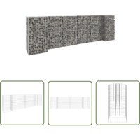 The Living Store - H-förmiger Gabionen-Pflanzkorb Stahldraht 260x40x80 cm - Gabionen-Pflanzkorb - Hochbeet - Gartendekoration - Stahlblech von THE LIVING STORE