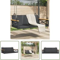 Hängebank Schwarz 109x62x40 cm Poly Rattan - Gartenschaukel - Outdoor Möbel - Gartenbank - Hängebank - Polyrattan - The Living Store von THE LIVING STORE