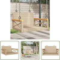 Hängesessel Beige 63x62x40 cm Poly Rattan - Outdoor Möbel - Gartenstuhl - Hangestuhl - Schaukelbank - Gartenlounge - The Living Store von THE LIVING STORE