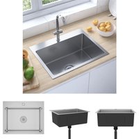 Handgemachte Einbauspüle Edelstahl - Küchenspülen & Spülbecken - Silber - The Living Store von THE LIVING STORE