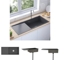 Handgemachte Einbauspüle Schwarz Edelstahl - Küchenspülen & Spülbecken - Schwarz - The Living Store von THE LIVING STORE