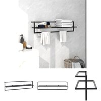 The Living Store Handtuchhalter Schwarz 95x25x22 cm Eisen - Handtuchhalter von THE LIVING STORE