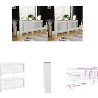 The Living Store - Heizkörperabdeckung 2 Stk. Weiß mdf 172 cm - Heizkörper-Zubehör - Weiß von THE LIVING STORE