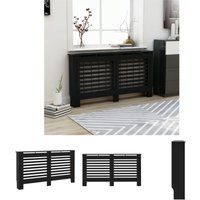 The Living Store - Heizkörperverkleidung Schwarz 152x19x81,5 cm mdf - Heizkörper-Zubehör - Schwarz von THE LIVING STORE