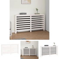 The Living Store - Heizkörperverkleidung Weiß 153x19x84 cm Massivholz Kiefer - Heizkörper-Zubehör - Weiß von THE LIVING STORE
