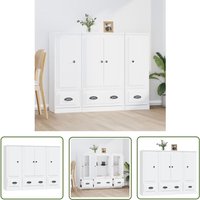 The Living Store Highboards 3 Stk. Weiß Holzwerkstoff - Sideboard - Hochschrank - Wohnzimmermöbel - Weißer Schrank - Holzwerkstoff The Living Store Highboards 3 Stk. Weiß Holzwerkstoff - Sideboard - Hochschrank - Wohnzimmermöbel - Weißer Schrank - Holzwerkstoff von THE LIVING STORE
