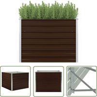 The Living Store - Hochbeet Braun 100 x 100 x 77 cm Verzinkter Stahl - Hochbeet - Pflanzkasten - Gartenbeeten - Balkonpflanzen - Zierpflanzen The Living Store - Hochbeet Braun 100 x 100 x 77 cm Verzinkter Stahl - Hochbeet - Pflanzkasten - Gartenbeeten - Balkonpflanzen - Zierpflanzen von THE LIVING STORE