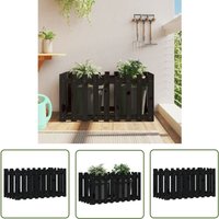 Hochbeet Latten-Design Schwarz 100x50x50 cm Massivholz Kiefer - Hochbeet - Holzhäuser - Gartenmöbel - Blumenerde - Kräutergarten - The Living Store Hochbeet Latten-Design Schwarz 100x50x50 cm Massivholz Kiefer - Hochbeet - Holzhäuser - Gartenmöbel - Blumenerde - Kräutergarten - The Living Store von THE LIVING STORE