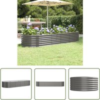 The Living Store - Hochbeet Pulverbeschichteter Stahl 224x80x36 cm Grau - Hochbeet - Pflanzenbehälter - Gartenmöbel - Stahlteil - Outdoor Dekoration The Living Store - Hochbeet Pulverbeschichteter Stahl 224x80x36 cm Grau - Hochbeet - Pflanzenbehälter - Gartenmöbel - Stahlteil - Outdoor Dekoration von THE LIVING STORE